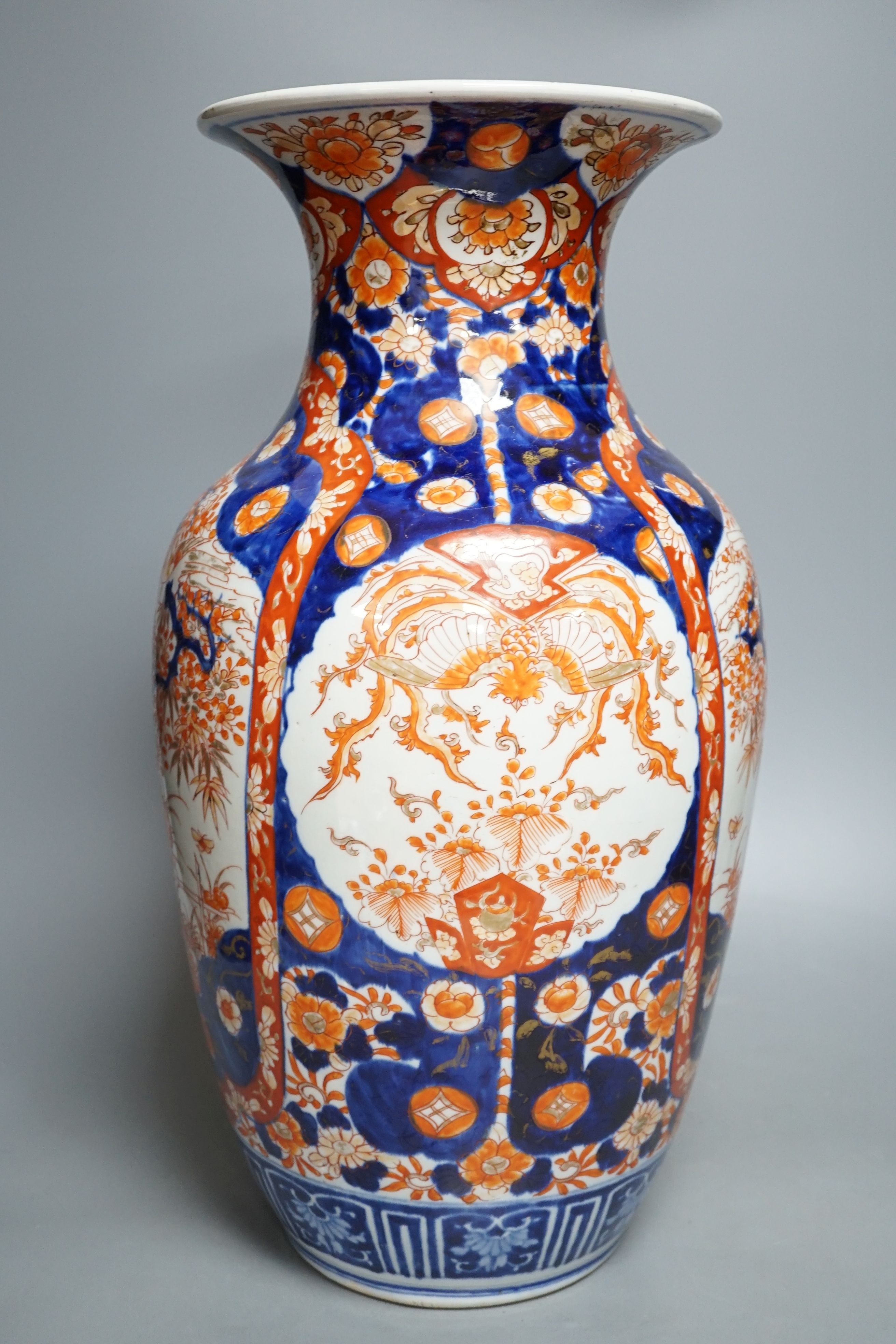 A large Japanese Imari vase, Meiji period, 46cm